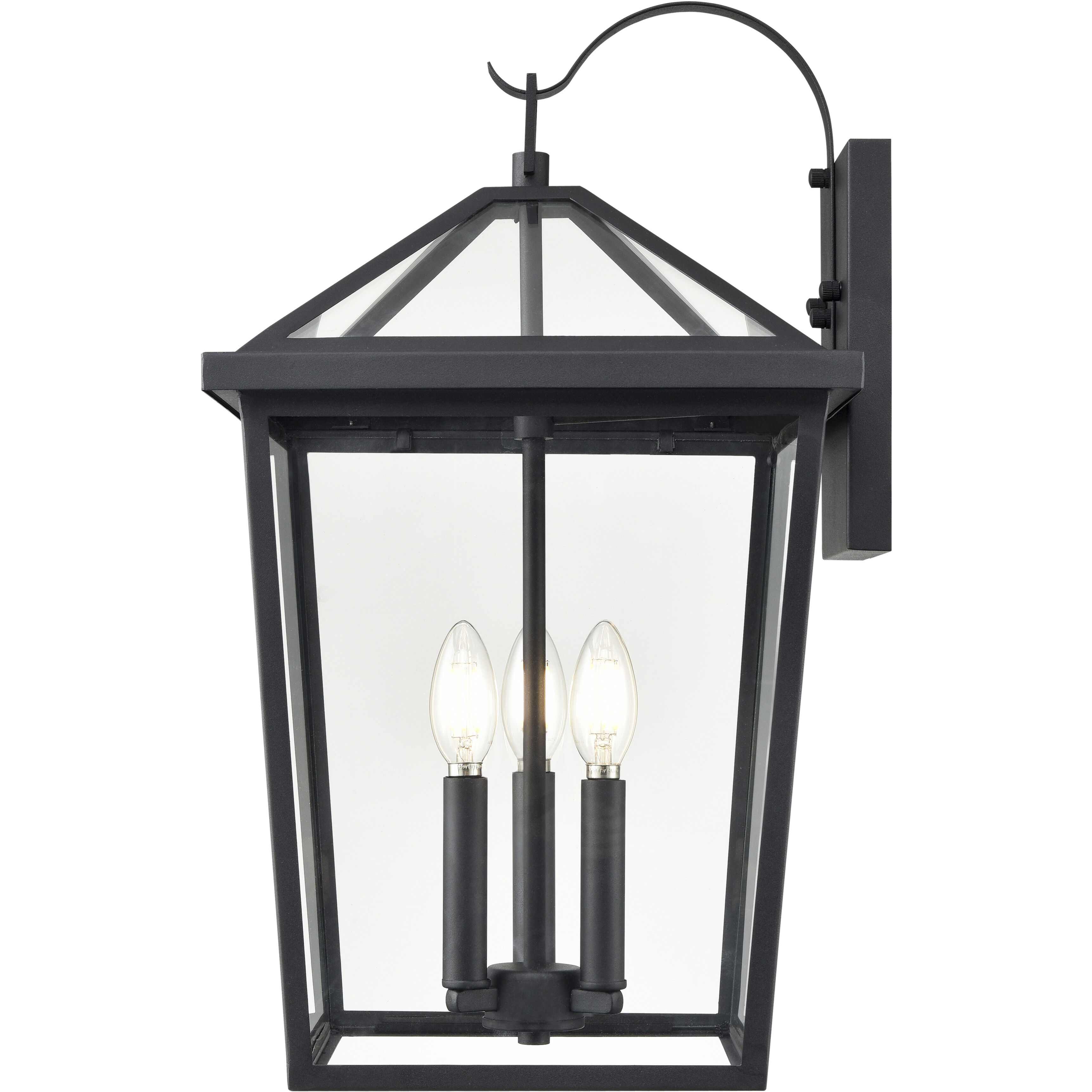 Mensun 3 Light 20.75 inch Textured Black Outdoor Wall Sconce